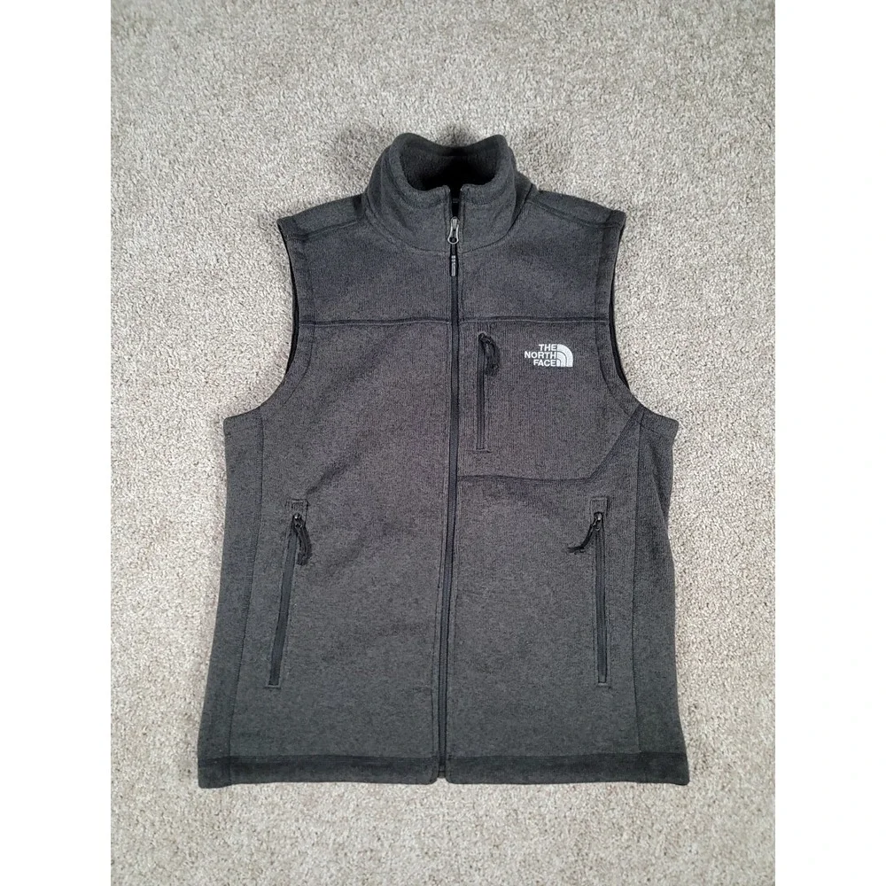 The North Face Gordon Lyons Fleece Sweater Vest Medium Gray Mens Casual Fit Mock